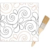 Long Arm Quilting Machine Pantograph - Pantographs for Longarm Quilting, Wavy Feather Long Arm Quilt Patterns for Quilt Making - Set Includes Machine Rails and Tracks Cleaning Brush