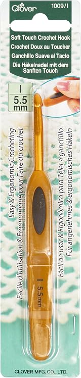 Clover Soft Touch Crochet Hook 5.50mm 5.5mm Yellow