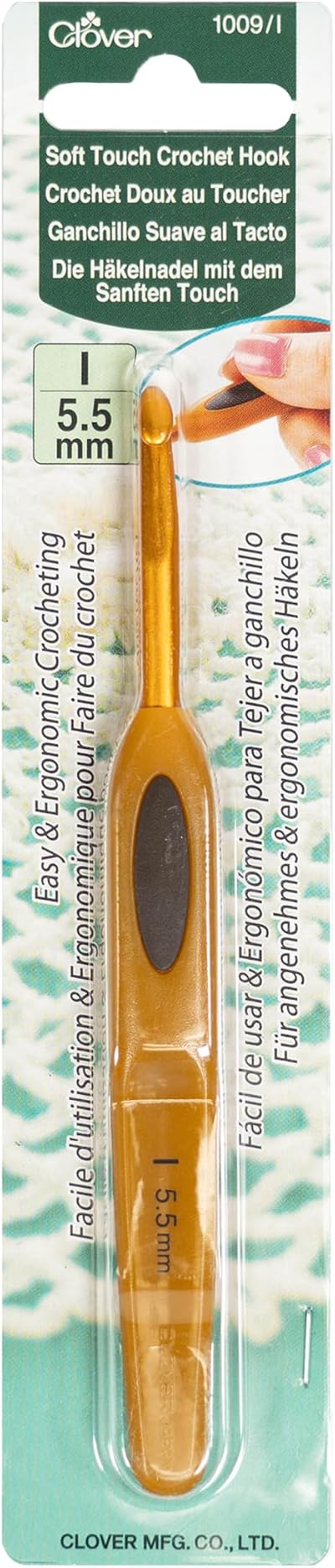 Clover Soft Touch Crochet Hook 5.50mm 5.5mm Yellow
