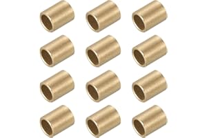 MECCANIXITY Sleeve Bearings,6mm Bore x 8mm OD x 10mm Length Self-Lubricating Cast Brass Bushing Plain Shaft Bearings for Slid