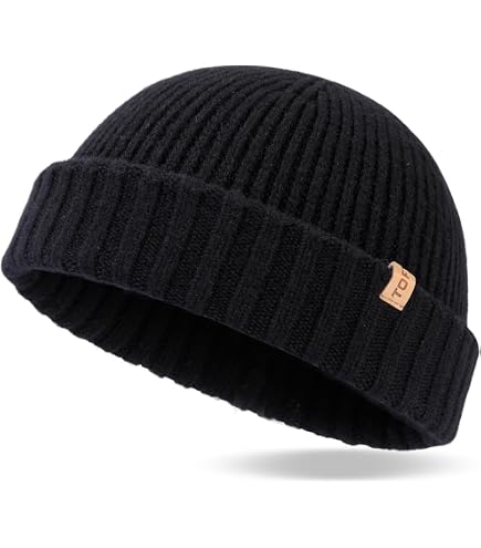 Comhats Short Fisherman Beanie Hat Black M/L Knit Trawler  display picture 2
