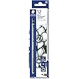 Staedtler Mars Lumograph Charcoal Pencils For Drawing, Pre-Sharpened, Box of 12, Medium Lead, 100C-M