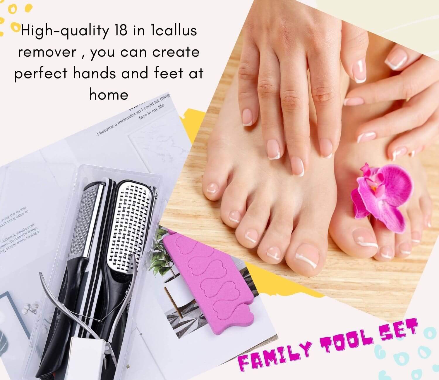 【LATEST 2020】Pedicure Foot File Callus Remover Kit- 18 Iin 1 Stainless Steel Foot Scraper and Foot Scrubber Dead Skin Foot Care Tool for Wet and Dry Feet, Foot Spa at Home : Beauty
