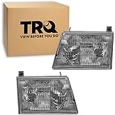 TRQ Driver and Passenger Side Headlight Assembly Set | For 97-02 Ford E150 E250 Econoline 99-07 Ford E350 Super Duty 03-07 Ford E150 E250 E450 Super Duty