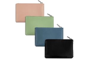 4 Pack Coin Purse, PU Lychee Pattern Portable Coin Purse,Mini Change Purse for Credit Card Folded Bills ID Key Headset Lipsti