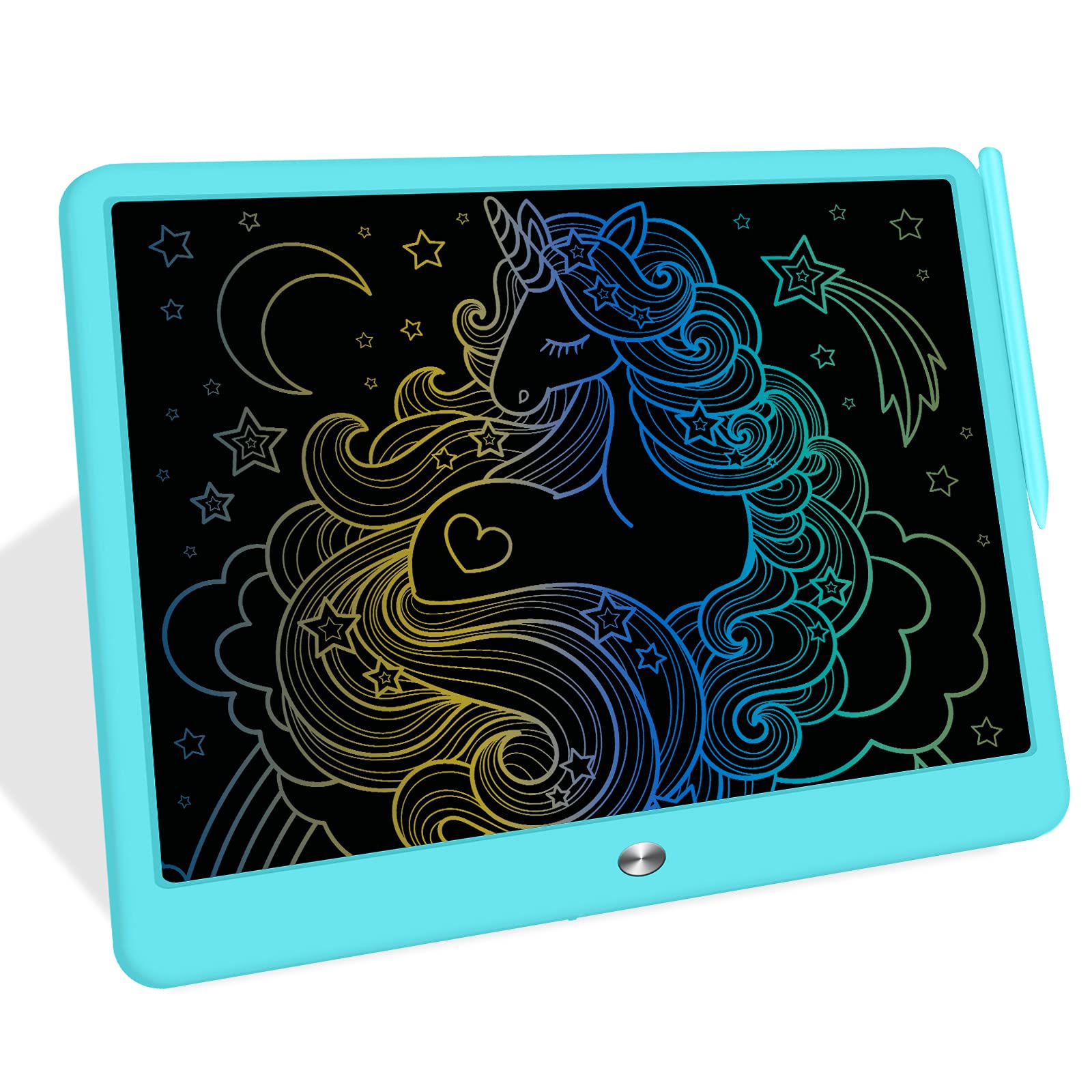 Photo 1 of FLUESTON LCD Writing Tablet, Doodle Board Toys Gifts for 3-8 Year Old Girls Boys, 15 Inch Colorful Electronic Board Drawing Pad for Kids, Gifts for Toddler Educational Learning Travel Birthday, Blue