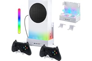 Mcbazel RGB Cooling Stand Wall Mount for Xbox Series S, Multifunctional Stand 3-Level Adjustable Dual Cooling Fan with LED Li