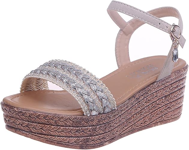 [64% OFF] Bohemian Wedge And Beading Design Women's Sandals | Rosegal