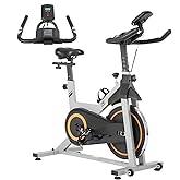 X-RUSH Stationary Exercise Bike for Home, Indoor Cycling Bike with Silent Belt Drive, Adjustable Seat & Resistance, LCD Display, iPad Holder, 264 LBS Weight Capacity