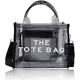 DST Gainbow Clear Tote Bag for Women, Transparent Crossbody Lunch Bag Large Mesh Beach Bag for Sports Travel Stadium
