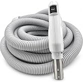 Central Vacuum Hose, 35 ft Direct Connect, Handle Switch, Crushproof Design | 35 ft direct-connect electric hose with handle switch and flexible crushproof construction.