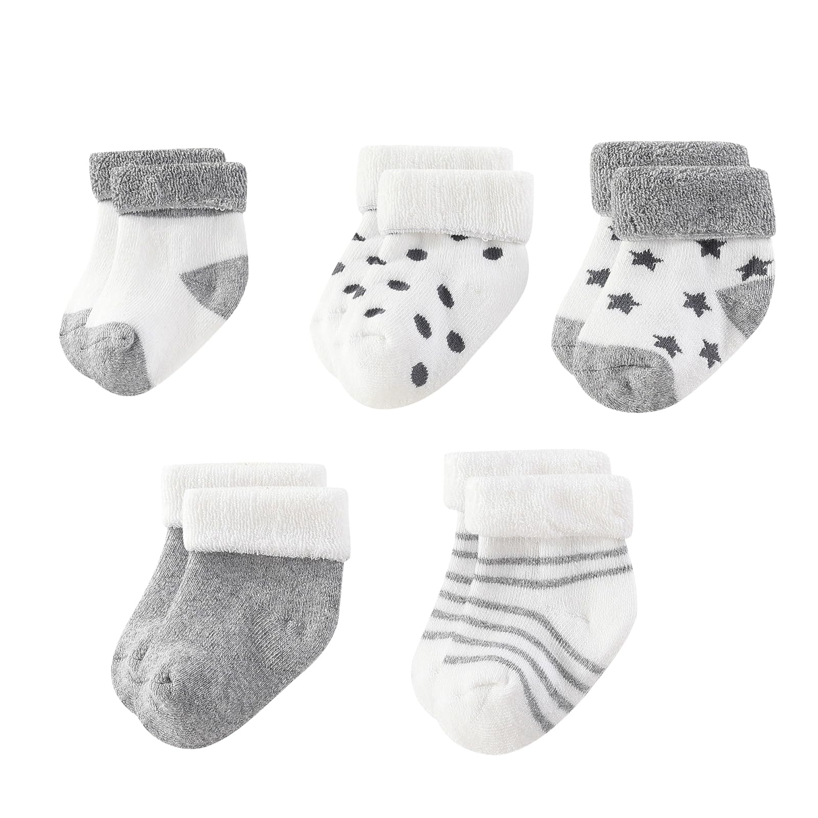 Photo 1 of MAMIMAKA Unisex Baby Terry Socks 5-Pack for Baby boy and girl 0-12 Months Warm Cotton Socks