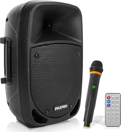 Pyle 800W Portable PA System Bluetooth Speaker with Wireless Mic