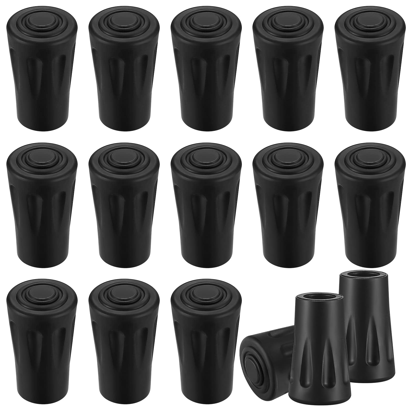Photo 1 of 16 Pcs Walking Stick Tips, Black Trekking Pole Tips Replacement Protectors, Walking Cane Tips Replacement Rubber Tips for Walking Sticks Hiking Poles Walking Poles Cane Tips, 11mm/0.43" Diameter