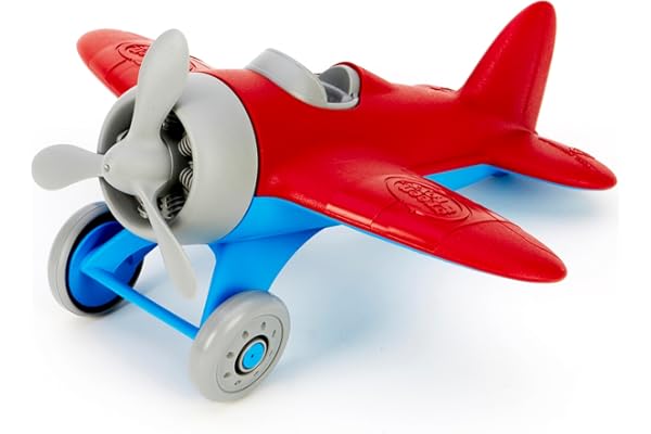 Green Toys Airplane, Red/Blue - Pretend Play, Motor Skills, Kids Flying Toy Vehicle. No BPA, phthalates, PVC. Dishwasher Safe