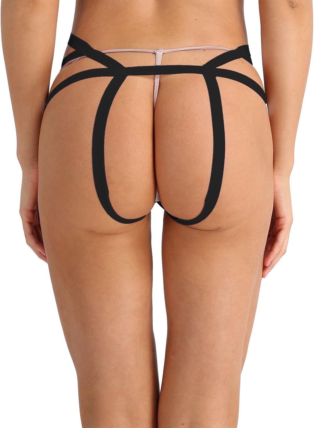 Freebily Women Lingerie Strappy Tanga Panties Thong Underwear Width Cage Briefs: Clothing