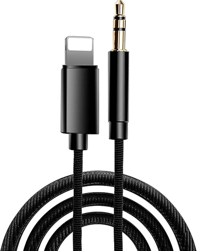 iPhone Aux Cable, 3.5mm Nylon Braided AUX Audio Adapter, Car Aux Audio