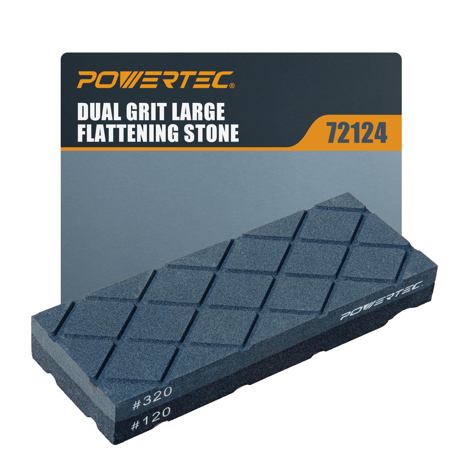 Photo 1 of POWERTEC Large Flattening Stone, 120/320 Dual Grit Sharpening Stone Flatener, Diamond Grooves Sharpening Stone Fixer for Whetstone, Wet stone, Waterstone, Oil Stone (72124)