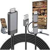 HDMI Adapter Micro USB Type C 2 in 1 MHL Cable Braided Video Converter & Charging Cord for Samsung Galaxy A21 A20 A50 Tab Tab