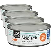 365 by Whole Foods Market, Salted Skipjack Tuna in Water, 5 Ounce (Pack of 4)