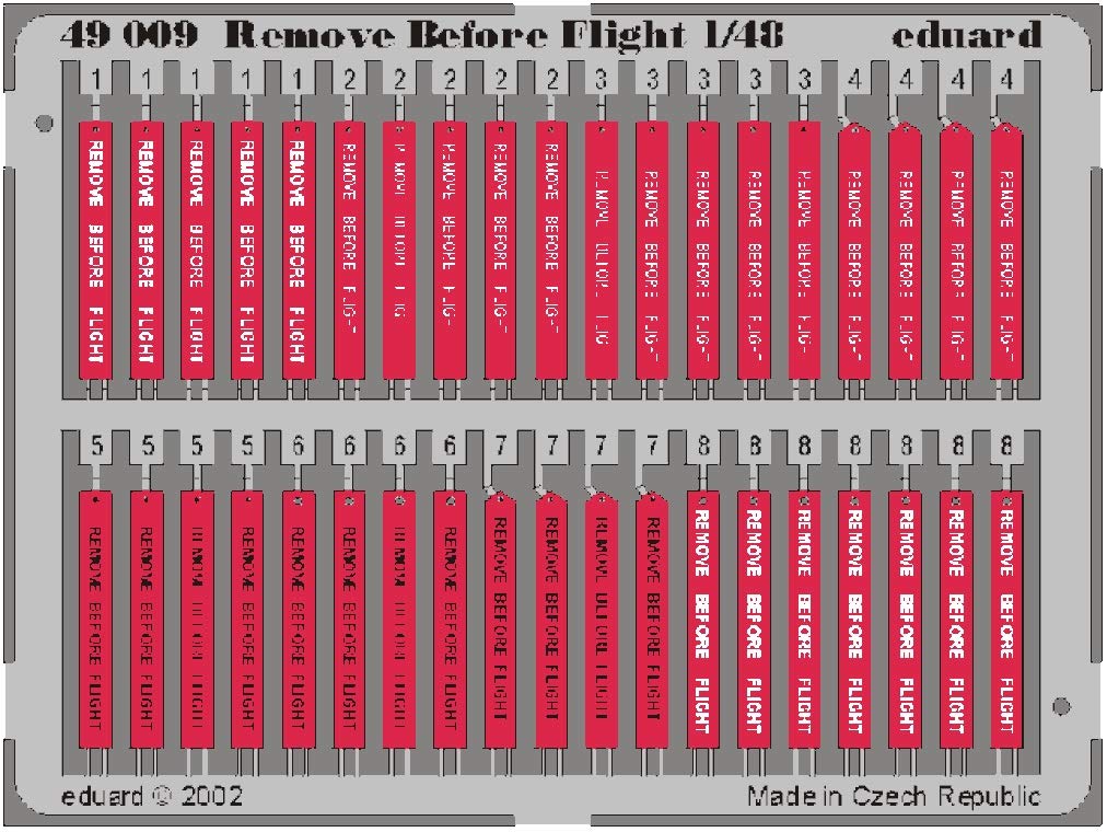 Eduard Accessories Eduard 49009 1/48 Aircraft (Painted) Model Building Accessories Remove Before Flight, Grey, Small