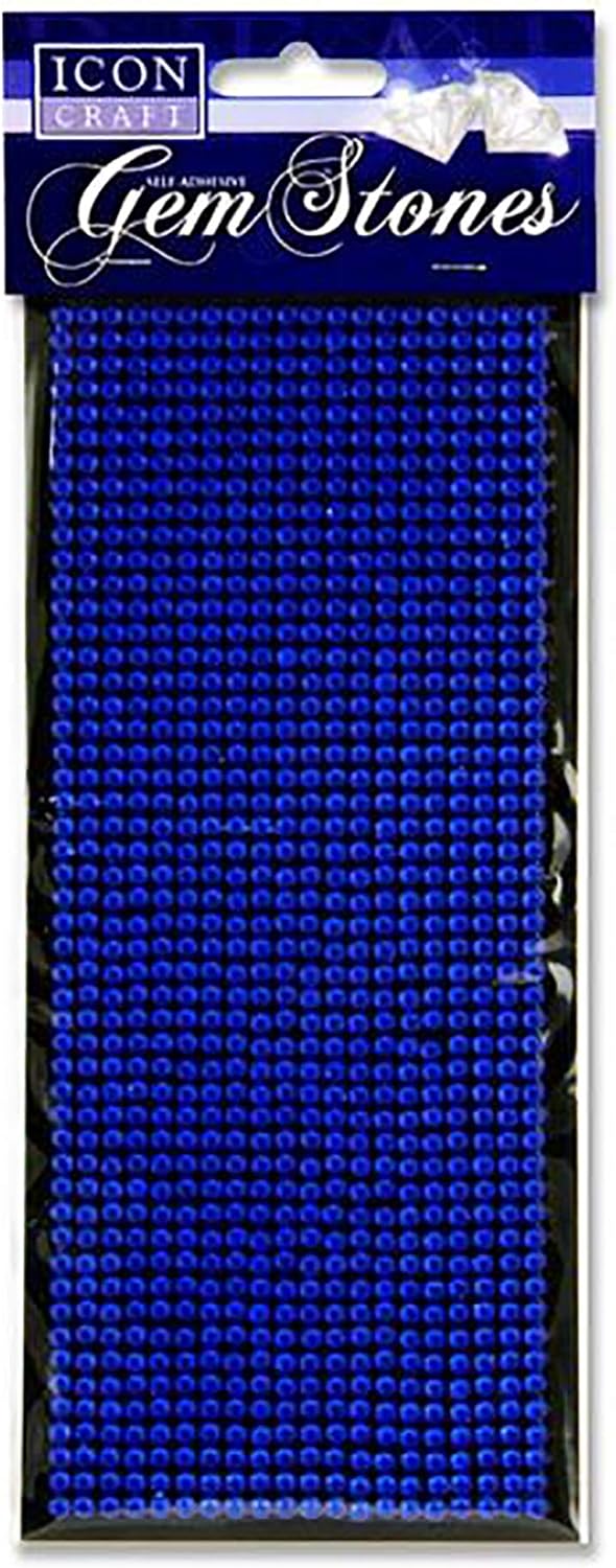 Premier Stationery Icon Craft Self Adhesive Gem Stones - Blue. Pack of 1,000