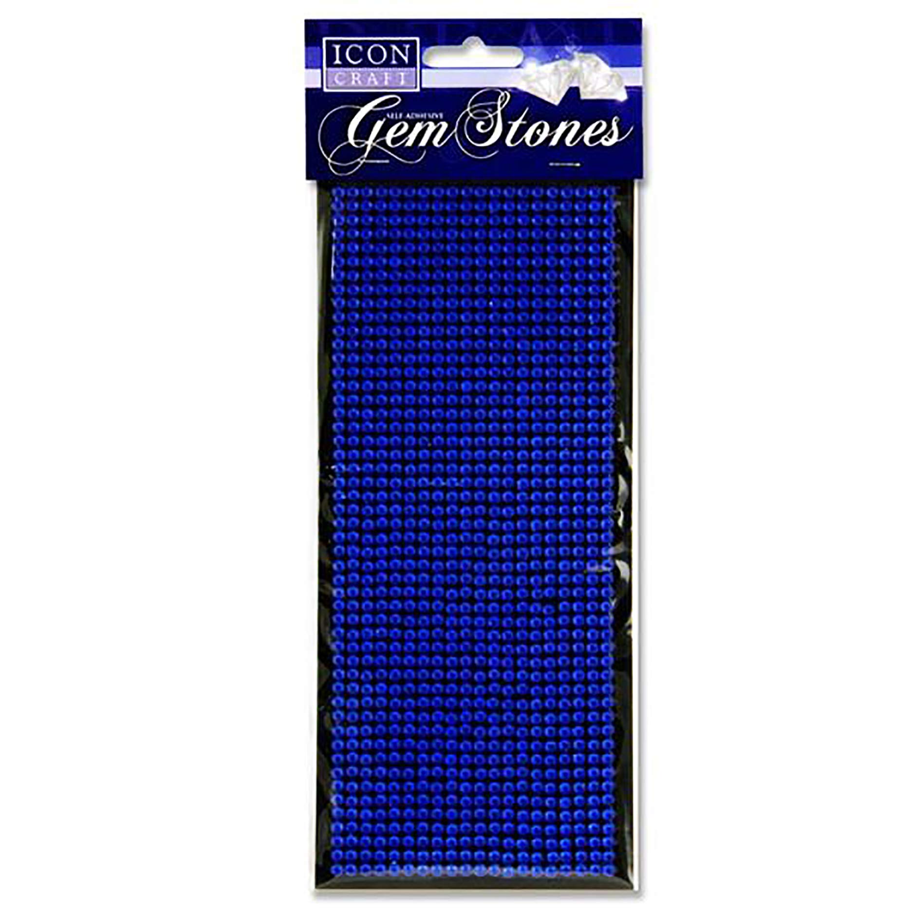 Premier Stationery Icon Craft Self Adhesive Gem Stones - Blue. Pack of 1,000.