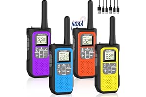 NXGKET Walkie Talkies Long Range for Adults Long Distance Rechargeable Walkie Talkies 4 Pack with FRS 2-Way Radios Waki Taki NOAA VOX Built-in Li-ion Battery for Camping Hiking Biking Cruises Ski