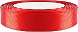 OWill Red Satin Ribbon 20mm x 22m Double Sided Polyester Gift Wrapping view 2