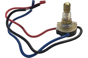 Gardner Bender GSW-62 Electrical Rotary Switch, DP3T, OFF-ON(P)-ON(N)-ON(N+P), 6 A/125V AC, 6 inch Wire Terminal, Brass