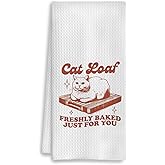 COWEB Vintage Cat Kitchen Towels, Baking Towels, Cat Hand Dish Towels, Tea Towels for Baking, Cats Mom Lady Gifts for Women, 16x24 Inches