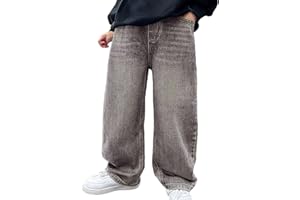 Boys Baggy Jeans Straight Wide Leg Jean Kids Fashion Casual Elastic Waist Denim Pants with Pocket Trendy Prepp𝐲 Teen Clothes