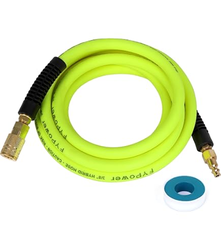 Air Hose 3/8 In X 50 Ft, Heavy Duty, Lightweight, Kink Resistant