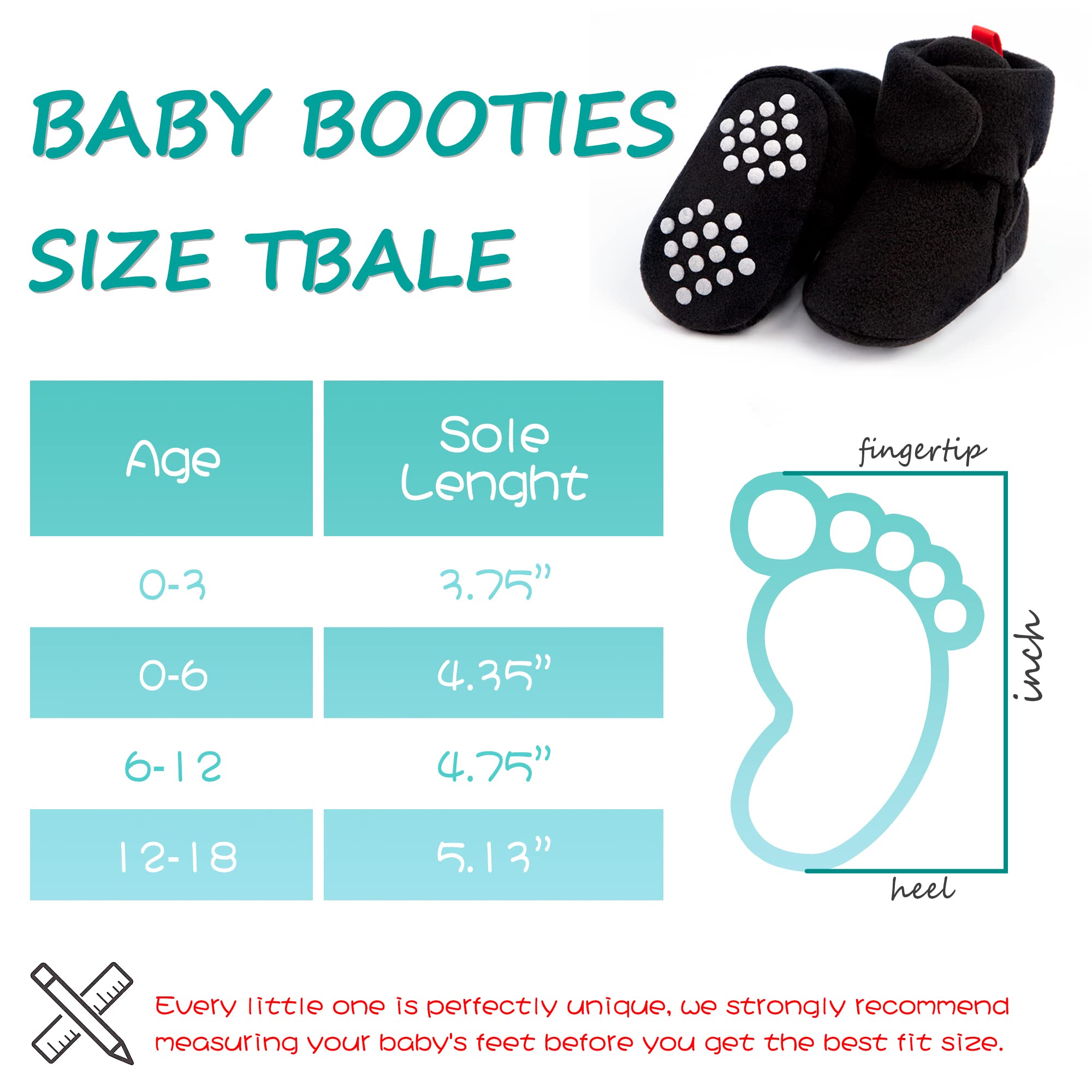 Baby Fleece Booties Newborn Unisex Booties Non-Slip Newborn Infant First Walkers Warm Shoes House Slippers for Baby Boys & Baby Girls Toddlers