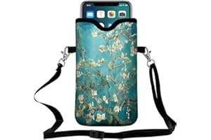 FREZORA Cell Phone Sleeves Bag Case Crossbody Neoprene Holder Lanyard Phone Pouch for Women Men 7.5 X 4.5 Inche - Twig