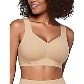 Easybunny Jelly Bras for Women Plus Size Minimizer No Underwire Supportive Full Coverage Wider Straps Seamless Tshirt Bra