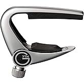 G7th Newport 5 String Partial Silver Guitar Capo - Lightweight with Adjustable Tension Control - Protective Silicone Pads - Capo for Acoustic and Electric Guitar - UK Designed