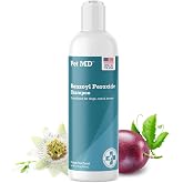 Pet MD Benzoyl Peroxide Shampoo for Dogs, Cats, and Horses - 12oz | Helps Relieve Itchy, Oily &amp; Flaky Skin - Deep Cleansing &amp; Deodorizing Formula - Passion Fruit Scent