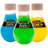 Glow in the Dark Slime Bottles, 3-Pack Neon Blue, Yellow, Green, Ages 5+ | Ideal for birthdays, loot bags, Easter baskets, Halloween fun, stocking stuffers, party favors, sensory activities, gifting0