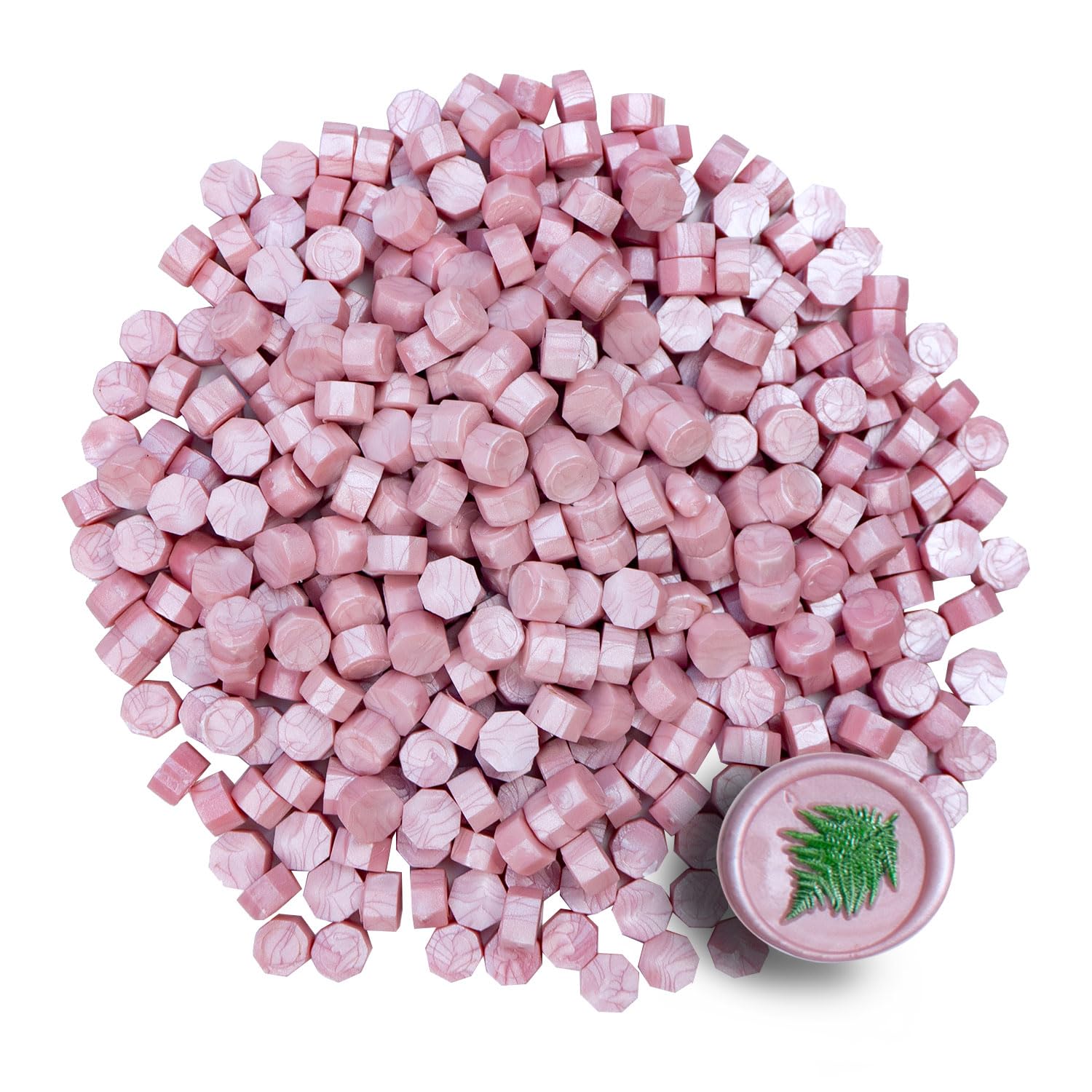 Zifospy 370 PCS Wax Seal Beads,Pearlescent Pink Sealing Wax Pellets for Letter Greeting Cards, Wine Sealing, Wedding/Party Invitations & Crafts Making