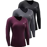 NELEUS Women's 3 Pack Compression Shirts Long Sleeve Yoga Athletic Running T Shirt