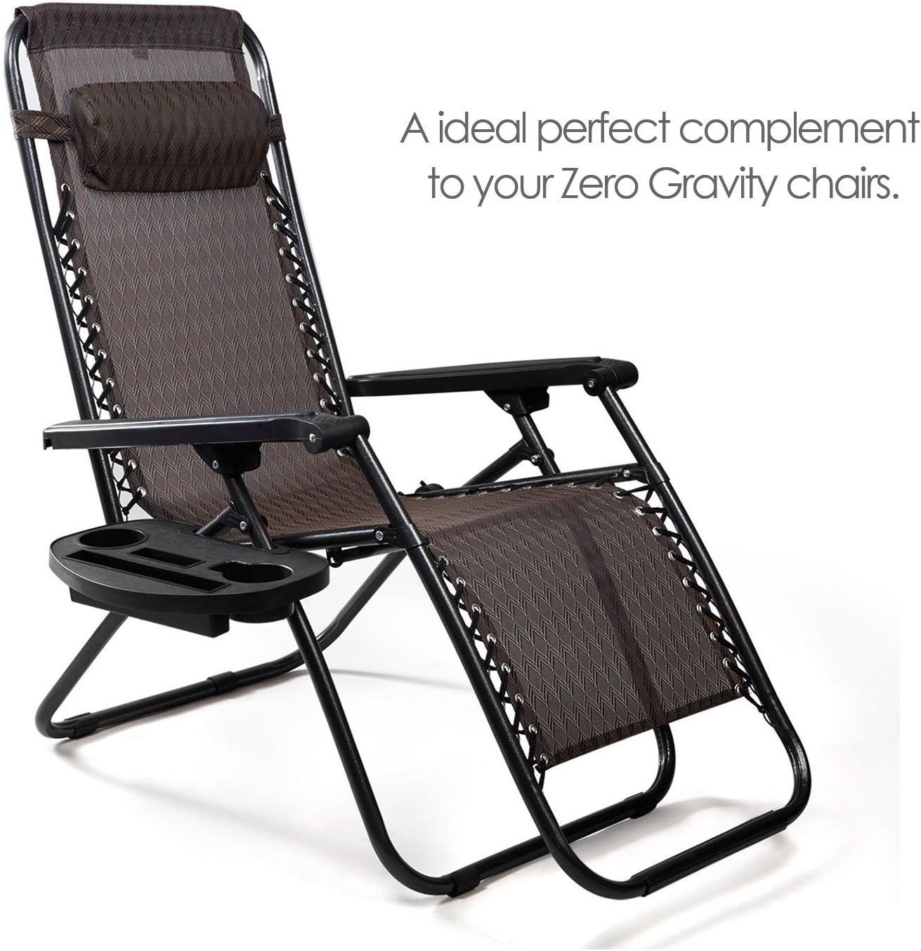 Keten Zero Gravity Chair Tray, Upgraded Version Cup Holder for Zero Gravity Chair Large Utility Clip On Chair Table/Tray for Carrying iPhone 7Plus/ iPad/Water Cups/Books (Black) : Garden & Outdoor