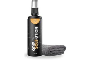 Grip Sole-ution Basketball Shoe Sole Grip Spray Spritz 4 oz - Protect Soles, Increase Traction, Cleans Rubber, Enhance Performance, Black
