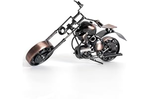 Shadowvoxel Vintage Metal Motorcycle Sculpture, Iron Desk Moto Decor Gift for Rider/Dad/Friend or Anyone Love Motorcycles(H1-Bronze)