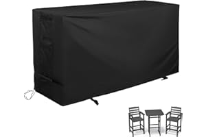 Starcrew Bar Height Patio Set Cover, Outdoor Bar Stools Set Cover for Outdoor Pub Table and Chairs Set/Outdoor High Top Bar Table Set/Patio Bistro Set of 3 Pieces