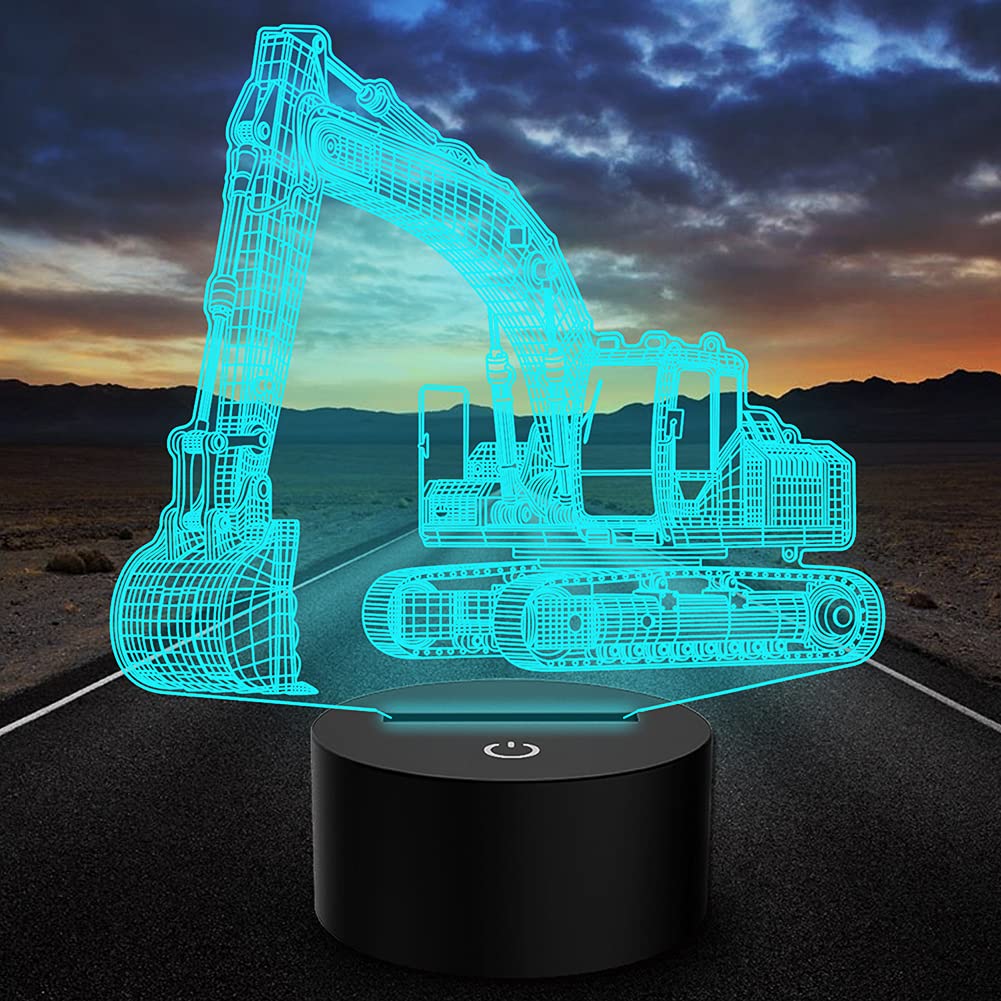 PONLCY 3D Optical Illusion Lamp Excavator Led Night Light, 7 Colors USB Touch Switch Desk Lamps, Bedroom Decoration Table Lights for Kids Birthday Christmas Gifts