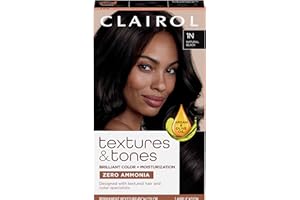 Clairol Textures & Tones Permanent Hair Dye, 1N Natural Black Hair Color, Pack of 1