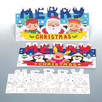 Baker Ross Biglietti Natalizi Pop Up Da Colorare Pacco Da 8