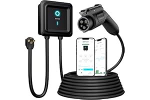EVIQO Level 2 EV Charger 48 Amps – Wall EV Charger Level 2, NEMA 14-50 Plug, J1772 25' Cable, Enhanced Wi-Fi – UL, Energy Star and ETL Certified EVSE, Smart Car Charging Station - 240V (11.5 kW)