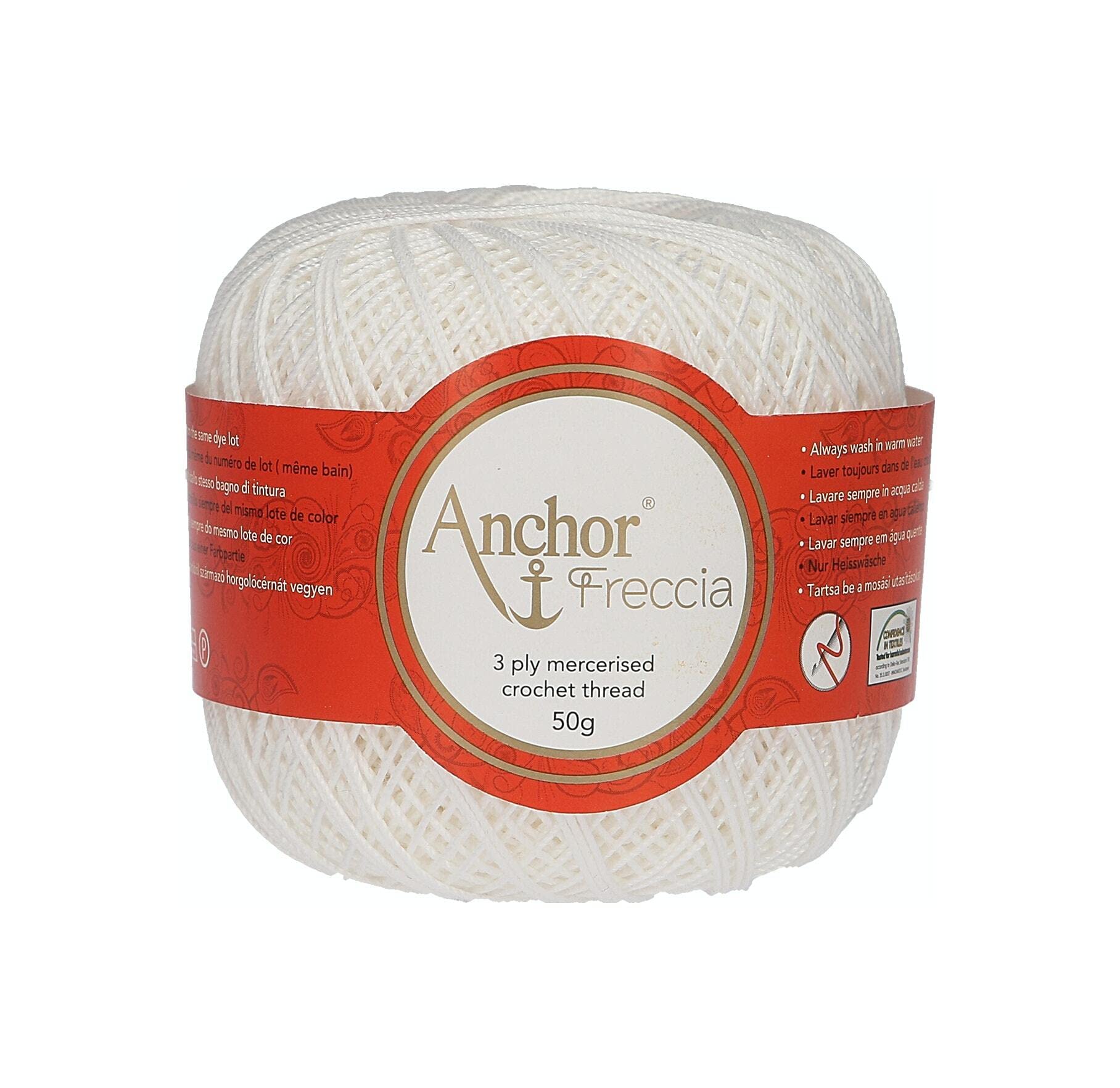 Anchor Arrow 100% Cotton Crochet Yarn, Set of 6 Bianco Bianco โ image 1